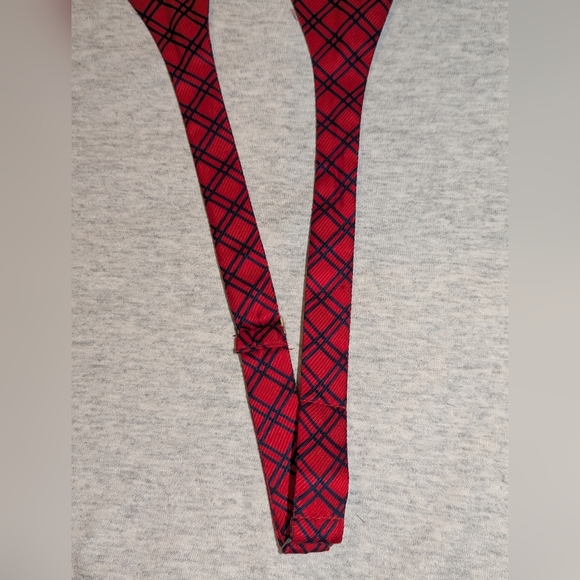 Beau Ties Of Vermont Adjustable Silk Bow Tie Red Black Stripe Check Silk USA - Picture 3 of 7